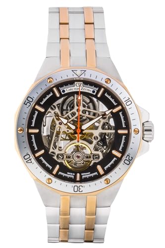 Carl von Zeyten Herrenuhr Original NEU Urberg Herrenuhr Bicolor Schwarz Skelettuhrwerk Saphirglas Automatik 46mm- CVZ0094RBKM