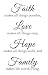 Newclew Faith Makes All Things Possible, Love Makes All Things Easy, Hope Make All Things Work, and Family Makes Life Worth Living Wall Art Sayings Sticker Décor Decal Prayer Church Jesus Pray