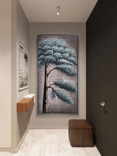 Art fortune arbre paysage tableau fait main pour une atmosphère sereine chez soi
