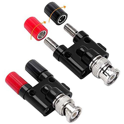 Lot 2 Adaptateurs BNC Femelle Vers Double Banane Femelle 4 Mm – Connecteur Coaxial RF Pour Oscilloscope, Test & Mesure Électronique