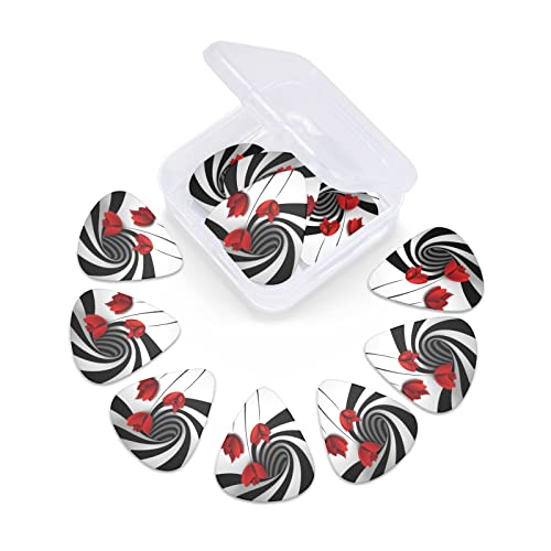 Ensemble de 12 médiators de guitare fleur rouge pour guitare acoustique, guitare électrique, contrebasse, ukulélé - Les Beatles, Paul McCartney, John Lennon, RIngo Starr, George Harrison Ensemble de 12 médiators de guitare fleur rouge pour guitare acoustique, guitare électrique, contrebasse, ukulélé – Image 7