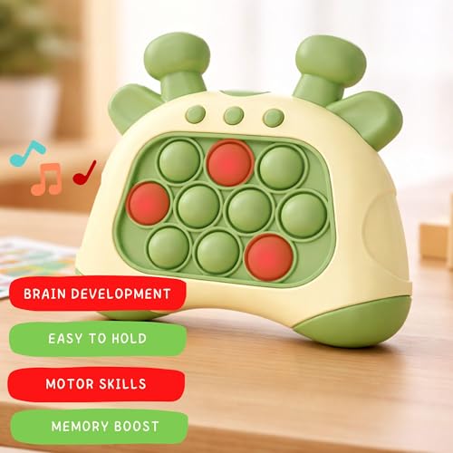 Image of MABLE Pop it Pro Game Electronic Speed Push Button Fidget Toy with Lights & Music, Interactive Stress Relief Game for Kids & Adults, Brain Training Handheld Toy (Assorted Colours)