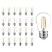 Newpow S14 Led Light Bulbs, 24 Pack Dimmable Edison Glass Bulbs for Waterproof Outdoor String Lights, 1.5W Replacement Incandescent Bulb (11w - 30w), Warm Color 2200k - UL Listed