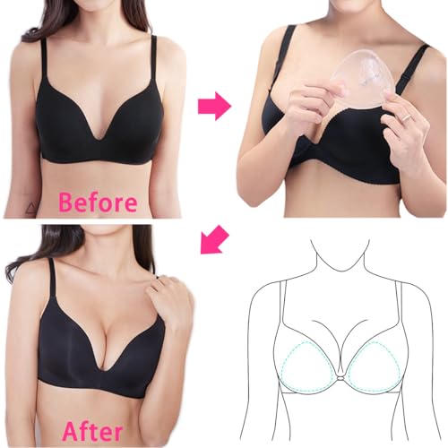 Image of Sticky Bra Inserts, Soft Lightweight Adhesive Bra Pads Push up Bikini Padding Reusable Washable Breast Enhancer