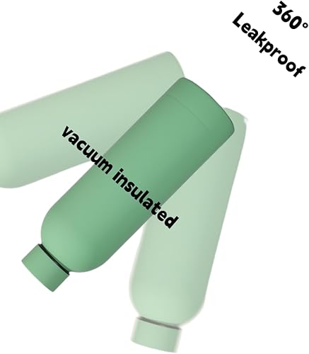 Miniatura 6 de Botella de agua deportiva de boca estrecha aislada de acero inoxidable de 17 onzas, frasco de vacío con forma de cola de doble pared (16.9 fl oz,