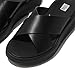 FitFlop F-Mode Leather Flatform Cross Slides All Black 10 M (B)