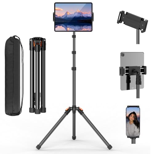 TONEOF 182cm/72" Tablet Floor Tripod Stand, Phone Tripod Sta...
