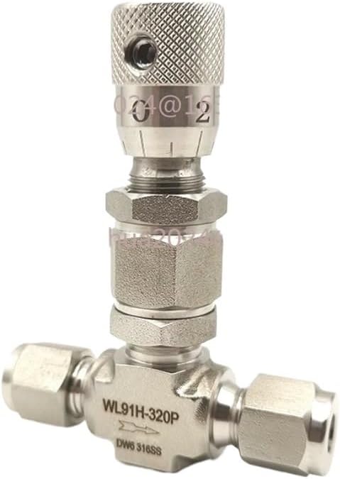 3/4/6/8/12mm 1/16" 1/8" 1/4" 3/8" Stainless Steel 304 Needle Valve Flow Regulating Metering Valve Controller WL91H-320P(8mm,Straight)