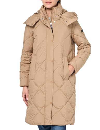 Doudoune longue matelassée DKNY femme camel taille XS manteau hiver losange