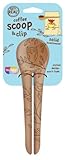 Talisman Designs Laser Etched Beechwood Scoop with Clip | Nature Design | Wood Coffee Spoon |, Cute & Functional Kitchen Tool, | Small Wooden Utensils
