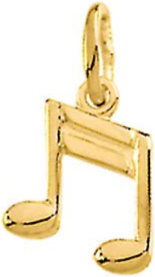 Diamond2Deal 14k Yellow Gold Musical Note Charm Fine Jewelry for Women