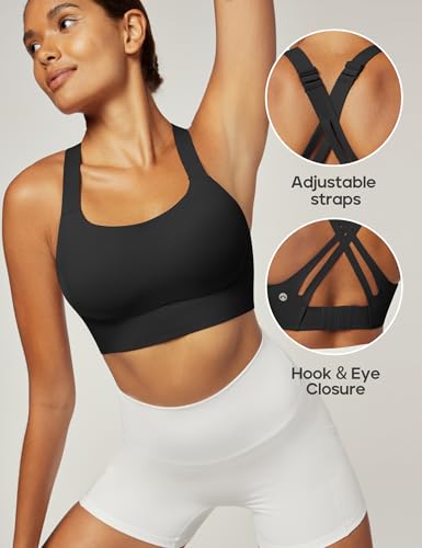 Heathyoga Medium-High Support Sports Bras for Women Molded Cup Adjustable Strappy Sports Bra Supportive Bras for Yoga4