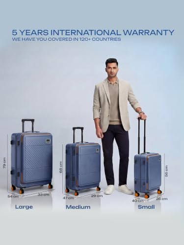 Image of Safari Nox 8 Wheels 56cm Cabin Size Trolley Bag, Open Easy, Hard Case Polycarbonate, Silent Dual Wheels Carry-on Luggage, Secure Zipper, Suitcase for Travel, Trolley Bags for Travel, Flintstone