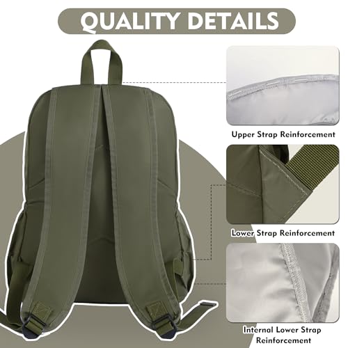 Image of 17 Inch Simple Large Backpack, Durable Bookbag for College & Travel Daypack | Anti-Theft Hidden Main Zipper, Reinforced Shoulder Straps, Side Pockets Fit Large Water Bottles, Lightweight, Classic Look