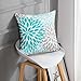 Emvency Throw Pillow Cover Teal White Turquoise Blue Gray Dahlia Mod Baby Decorative Pillow Case Home Decor Square 20 x 20 Inch Pillowcase