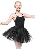 'Niña Ballet tutú Rock de 3 capas de tul con cinta de goma, varios colores Effie ', negro, 140