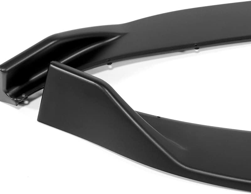 Stay-Tuned Unpainted Black ABS STP-Style Front Bumper Lip Spoiler Splitter Body Kit, Compatible with 2022-2024 Audi A3 / A3 Quattro Sedan, Car Exterior Accessory, Automotive Replacement Parts