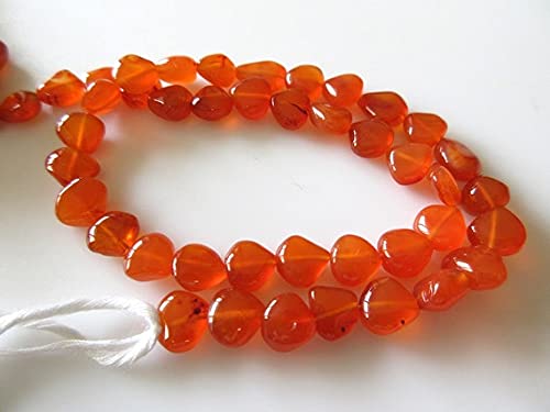Perles cornaline naturelle cœur briolette LKBEADS 8mm pour enfilage et fil de bijoux 13 pouces