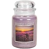 Village Candle Lavender Large Glass Apothecary Jar Scented Candle, 21.25 oz, Purple, 21 Ounce