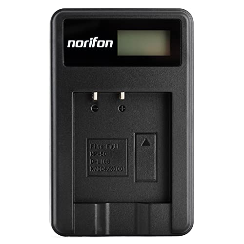 Norifon NP 50 LCD USB Cargador para Fujifilm FinePix F200EXR, F300EXR, F500EXR, F550EXR, F660EXR, F750EXR, F770EXR, F80EXR, F850EXR, F900EXR, X10, X20, XP100, XP150, XP170 Cámara y Más