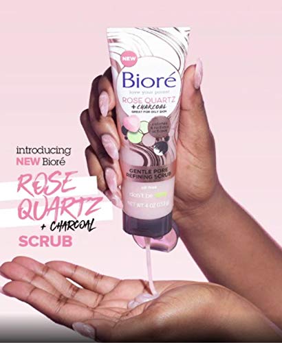 image for Bioré Rose Quartz With Charcoal Gentle Pore Refining scrub, exfoliati