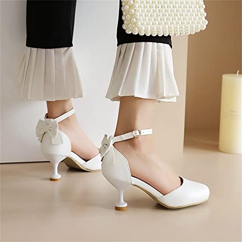 Big Girls High Heel Catwalk Model Shoes 𝐏umps High School Prom Solid Ball Party Gown Sandals for (White, 1 Big Kids)4