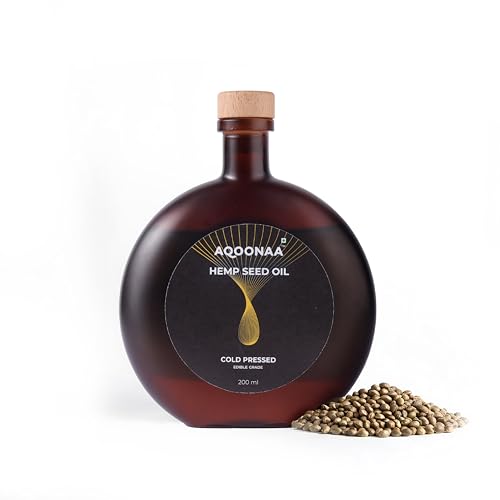 Cold Pressed Hemp Oil for Hair and Skin Dry Scalp Dandruff Acne Care | Omega 3, 6 & 9 Rich Light Non-Greasy Oil | Nourishes Scalp, Hydrates Skin & Repairs Barrier | 200ml