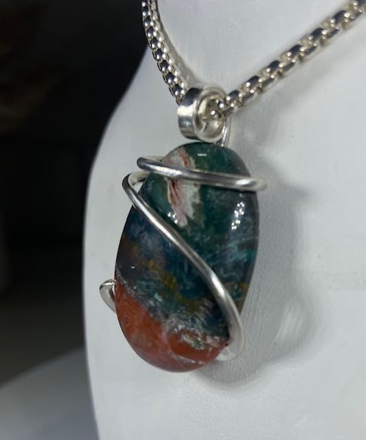 Bloodstone Pendant Necklace 925 Sterling Silver by Isabella Roth - Image 3