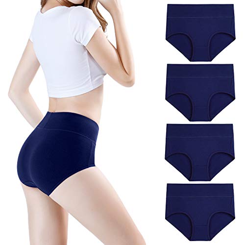 Image of wirarpa Women's Modal Underwear Soft High Waist Briefs Ladies Panties 4 Pack (Regular & Plus Size)