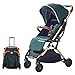 SONARIN Silla de paseo ligera y compacta,cochecito de portátil,plegable con una mano,arnés de cinco puntos,ideal para Avión(Verde)