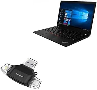 BoxWave Smart Gadget Compatible with Lenovo ThinkPad P14s (20VX) - AllReader SD Card Reader, microSD Card Reader SD Compact USB - Jet Black