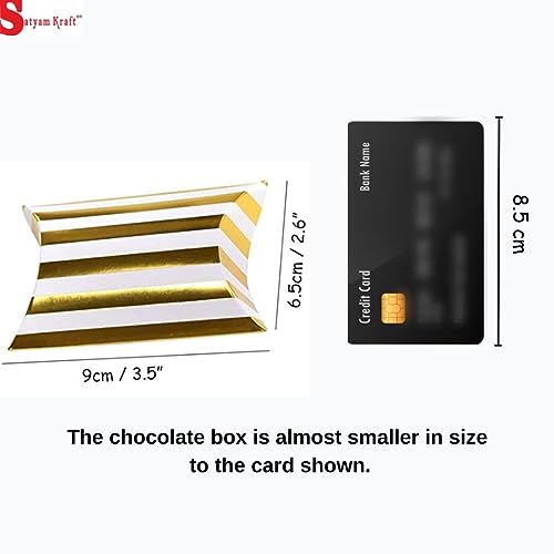 Image of SATYAM KRAFT 40 Pcs Golden Decorative Folding Paper Gift Boxes | For Wedding Return, Birthday, Engagement, Function Return Gifts | Fancy Packaging for Chocolates, Dry Fruits (White & Golden)