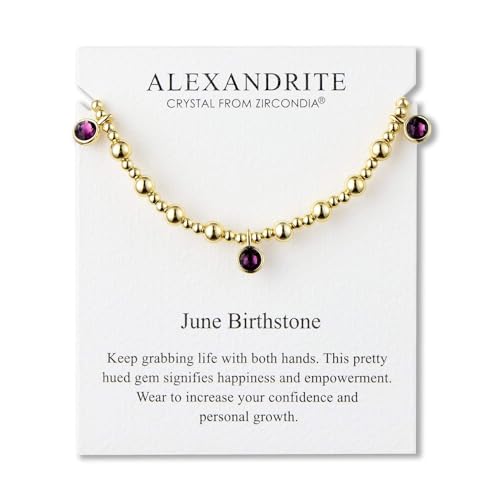 Bracelet or 18 carats et pierre de naissance juin Philip Jones raffiné