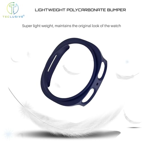 Image of T Teclusive Protective Slim Bumper Case Compatible for Galaxy Watch 8 40mm | Curved Hard Shell Bumper Side Edge Protection Cover for Watch 8 4.0 cm (Blue, 40mm)