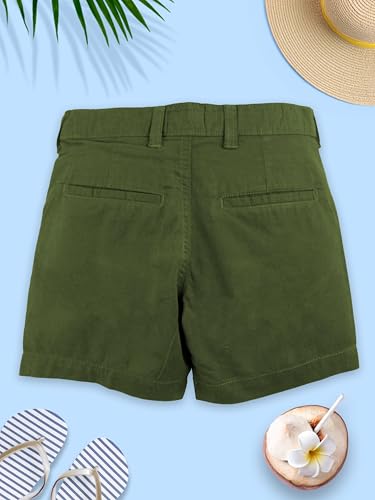 Image of KiddoPanti Boys Solid Cotton Woven Knee Length Formal Shorts