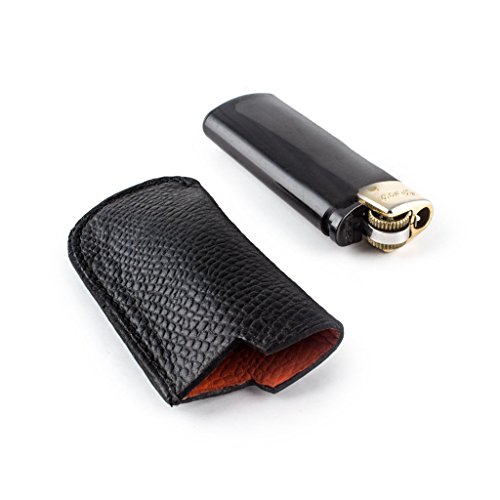 Maroquinerie France - Briquet Bic et son étui cuir veau grainé noir Cover