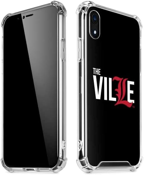 Skinit Clear Phone Case Compatible with iPhone XR - Officially Licensed University of Louisville Black Background Design