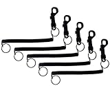 5 Pack - Bungee Coil Cords - Elastic Stretchy Elastic Swipe Badge & Key Chain Ring Casino Card Clip...