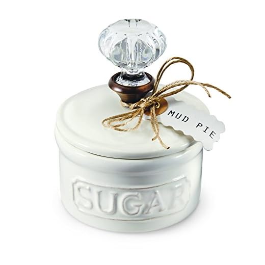 Mud Pie Door Knob Sugar Bowl, White