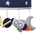 Lambs & Ivy Milky Way Musical Baby Crib Mobile - Blue/Navy/Gray Space Theme
