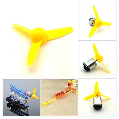 EUDAX Micro DC Motor 2mm Shaft Propeller with 3 Vanes 80mm Fan Shape for Fan Leaves Ship Model RC Boat DIY Airplane Science and Education Toys