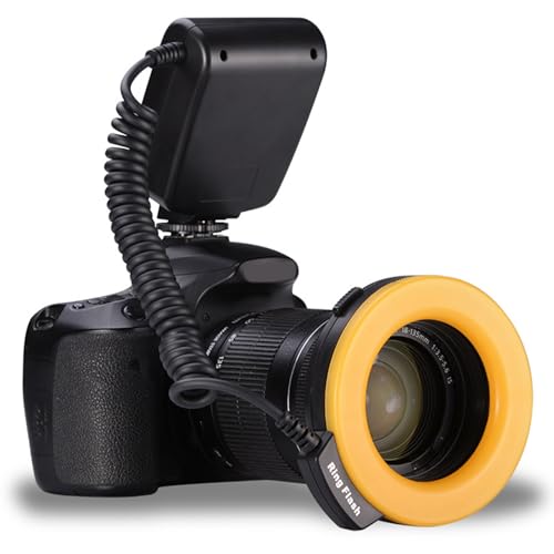 Luz macro intermitente de grado de estudio con iluminación de dos lados, 8 adaptadores intercambiables de 4 colores para fotografía profesional, luz macro de dos lados - imagen 4