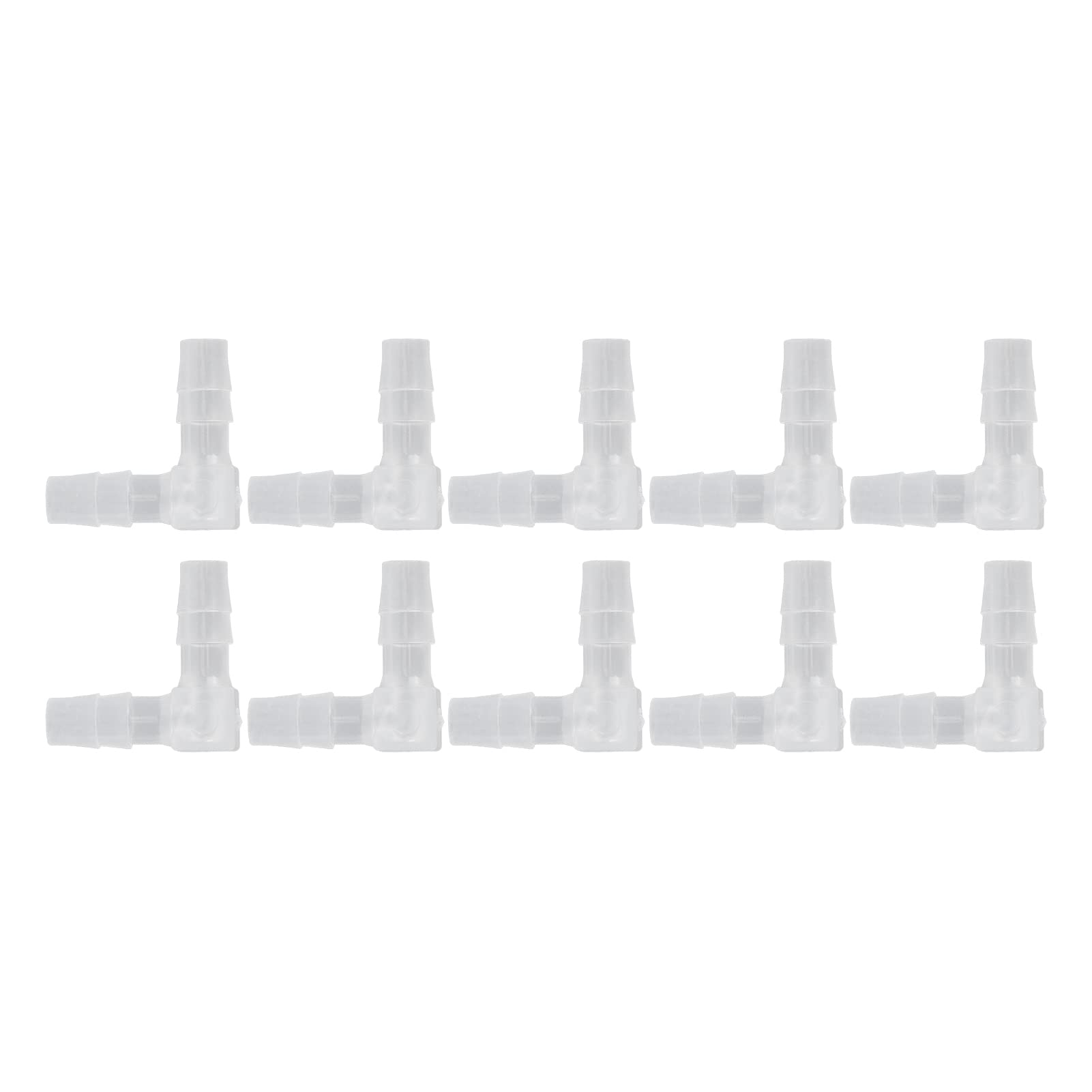 Pack De 10 Codos De 90° De PE Para Manguera De 8 Mm – Racor En Forma De L Para Aire, Agua, Combustible Y Aceite, Resistente Al Desgaste, Apto Para Acuarios Y Aplicaciones De Laboratorio