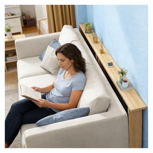 Mesa de sofá estrecha extra larga para sala de estar y dormitorio, estante personalizable para detrás del sofá o entrada