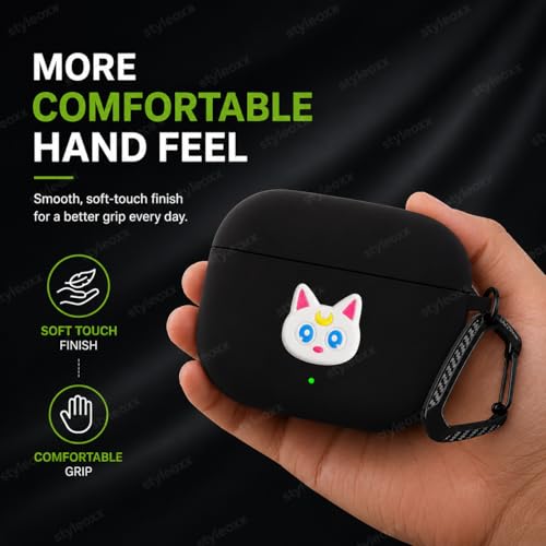 Image of Anvique Silicone Case for OnePlus Buds 4 Pro,Shockproof Protective Cover, Scratch Resistant, Lightweight, Precise Fit with Charging Access (Cute Cat T)