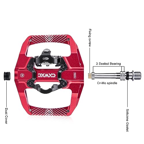 CXWXC Pedali Clic per bicicletta e piatti con 3
