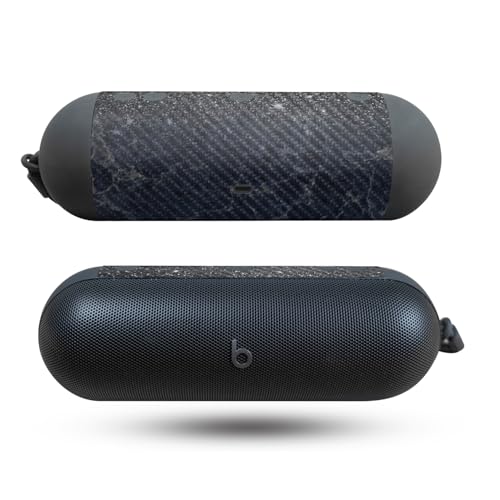 Image of Carbon Fiber Speaker Skin Compatible with Beats Pill (2024) - Dark Shimmer Marble - Premium 3M Vinyl Protective Wrap Decal Cover - Easy to Apply | Crafted in The USA by MightySkins