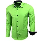 grauer anzug pinkes hemd Diverse Farben erhältlich Baxboy Kontrast Herren Slim Fit Hemden Business Freizeit Langarm Hemd RN-44-2, Größe:2XL, Farbe:Grün