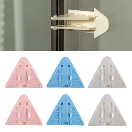 OUDQFCJ Serrature per Finestre per Bambini,6 Pezzi Blocca Ante per Bambini,Blocco di Sicurezza per Finestre, Chiusure Sicurezza Bambini, Può Essere Incollato, per Mantieni i Bambini Al Sicuro