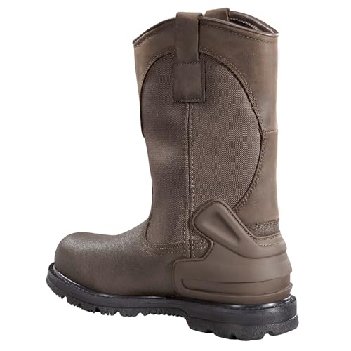 Image of Carhartt Men's Heritage WP 11 inch Steel Toe Wellington | 100% Leather, Abrasion-Resistant, Safety Toe & Cushioned PU Comfort, Waterproof, Electrical Hazard Protection